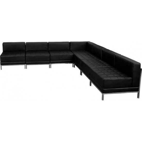 Black LeatherSoft Sectional Configuration, 7 Pieces