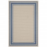 Rim Solid Border 8x10 Indoor and Outdoor Area Rug