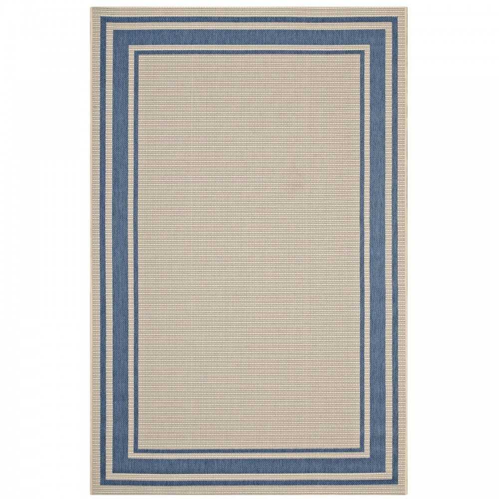 Rim Solid Border 8x10 Indoor and Outdoor Area Rug