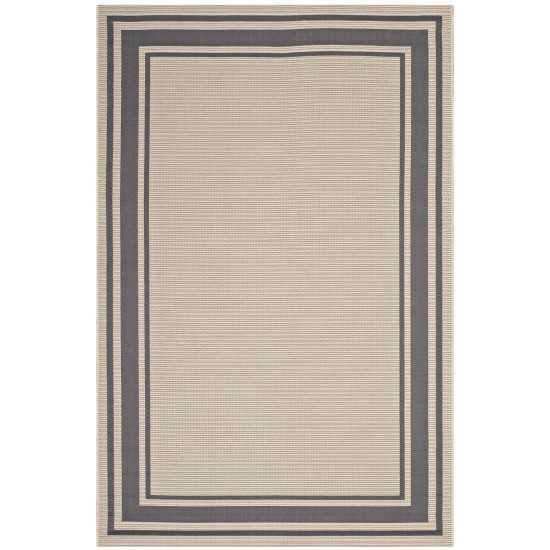 Rim Solid Border 8x10 Indoor and Outdoor Area Rug