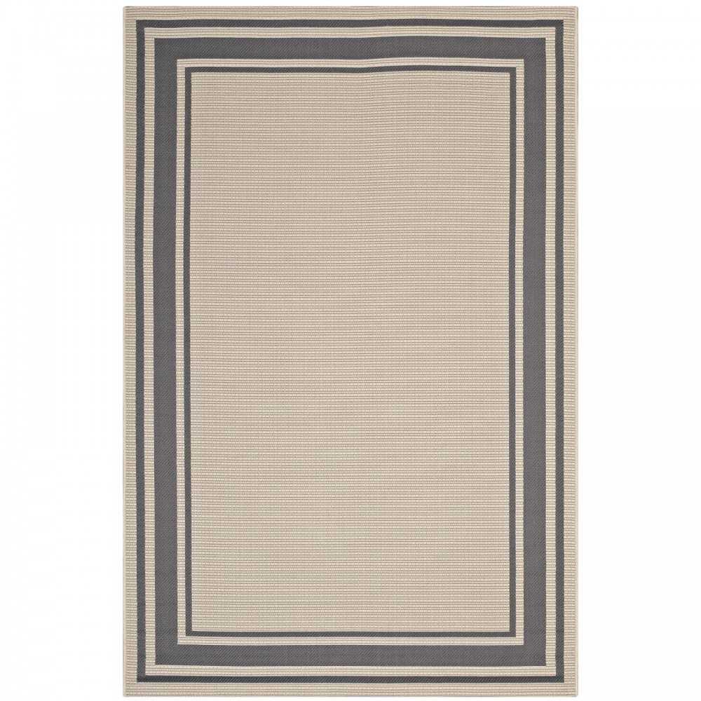 Rim Solid Border 8x10 Indoor and Outdoor Area Rug