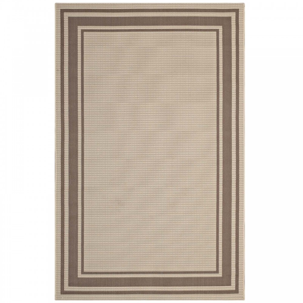 Rim Solid Border 9x12 Indoor and Outdoor Area Rug