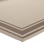 Rim Solid Border 9x12 Indoor and Outdoor Area Rug