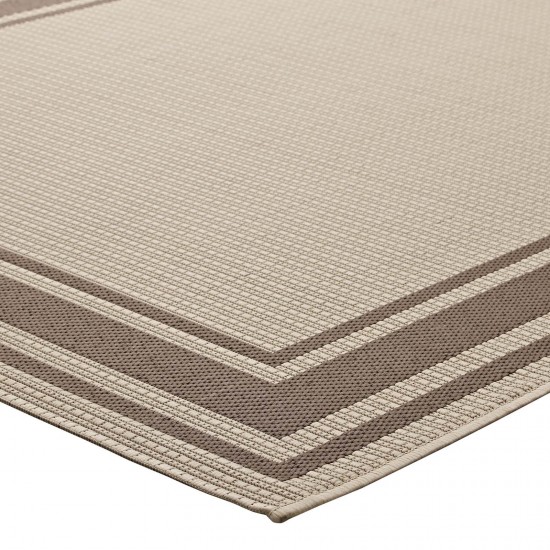 Rim Solid Border 9x12 Indoor and Outdoor Area Rug