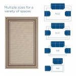 Rim Solid Border 9x12 Indoor and Outdoor Area Rug