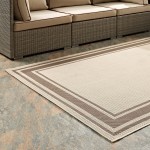 Rim Solid Border 9x12 Indoor and Outdoor Area Rug