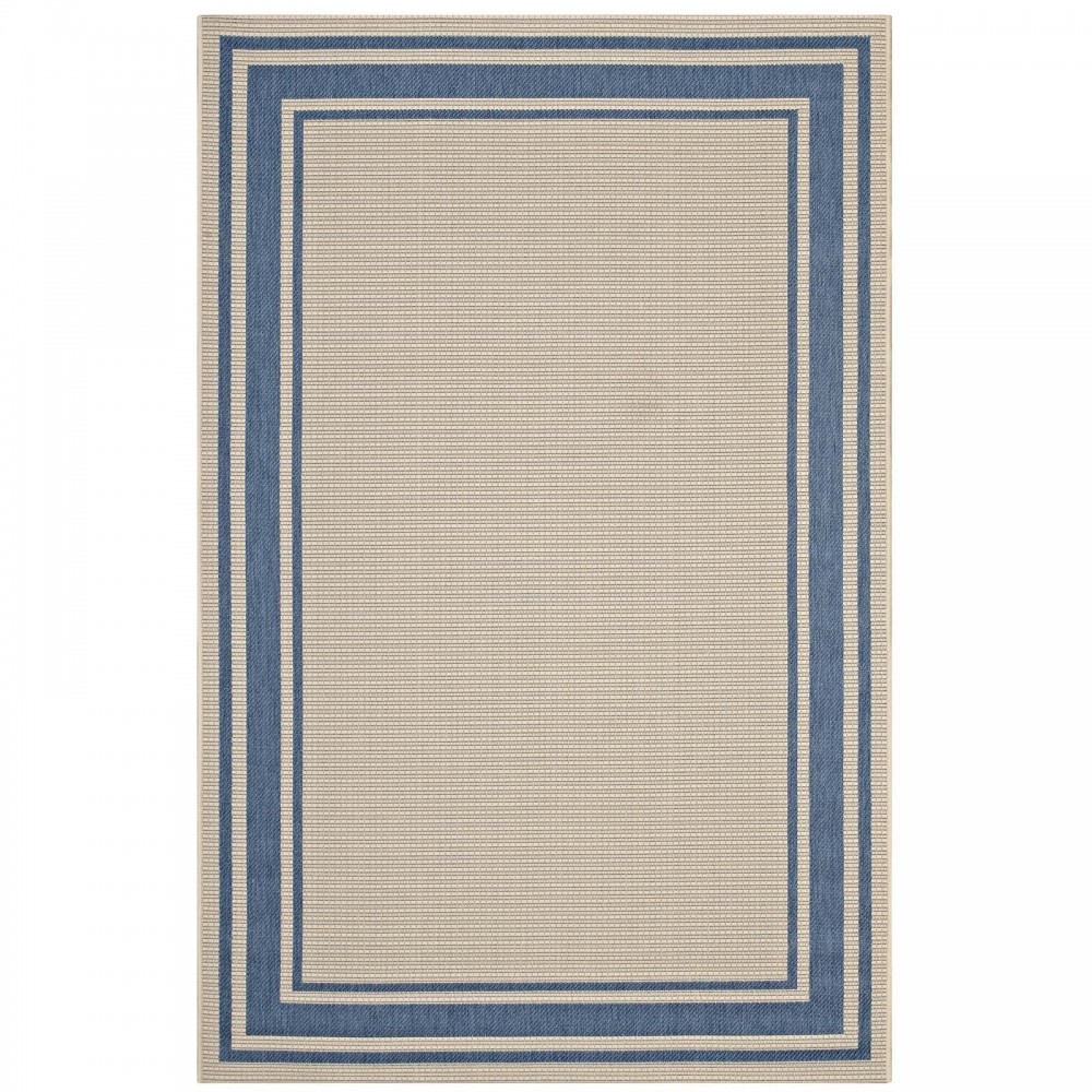 Rim Solid Border 9x12 Indoor and Outdoor Area Rug