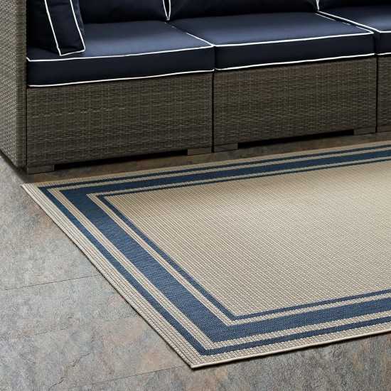 Rim Solid Border 9x12 Indoor and Outdoor Area Rug