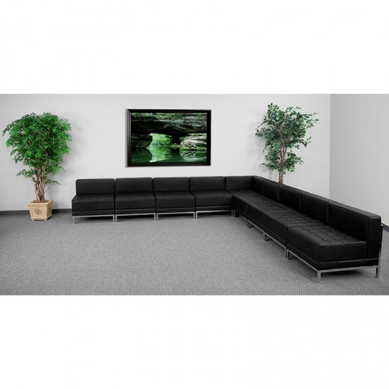 Black LeatherSoft Sectional Configuration, 9 Pieces