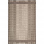 Optica Chevron With End Borders 8x10 Indoor and Outdoor Area Rug