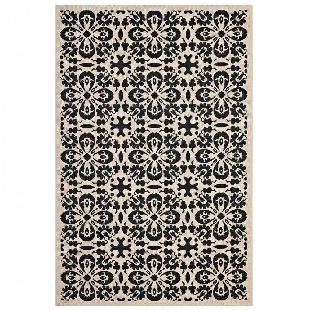 Ariana Vintage Floral Trellis 5x8 Indoor and Outdoor Area Rug