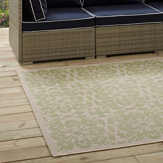 Ariana Vintage Floral Trellis 9x12 Indoor and Outdoor Area Rug