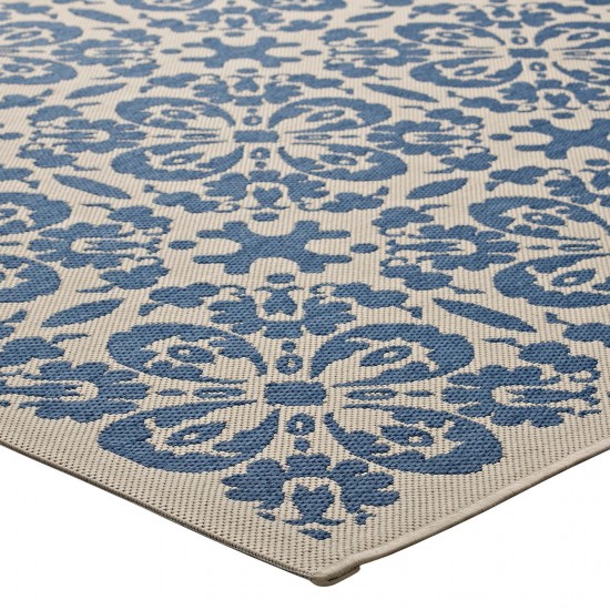 Ariana Vintage Floral Trellis 9x12 Indoor and Outdoor Area Rug