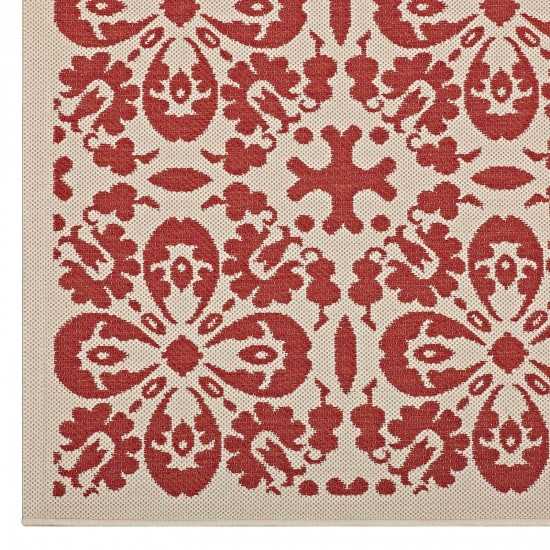 Ariana Vintage Floral Trellis 9x12 Indoor and Outdoor Area Rug