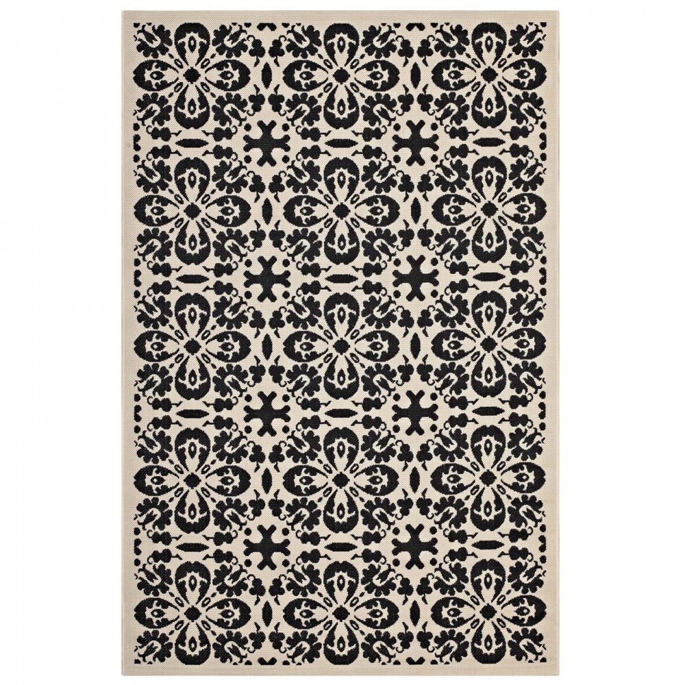 Ariana Vintage Floral Trellis 9x12 Indoor and Outdoor Area Rug