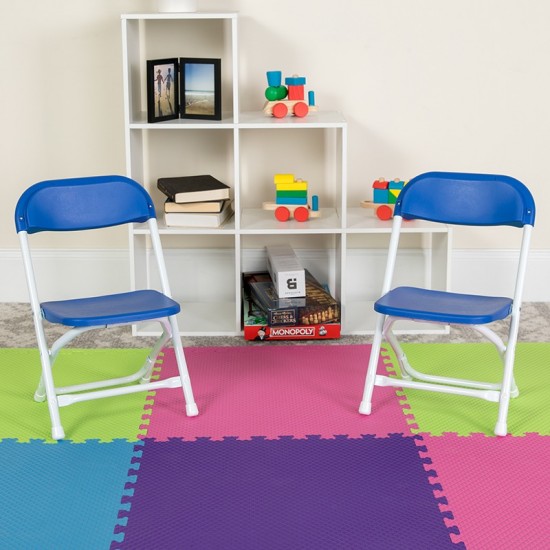 Kids Blue Plastic Folding Chair