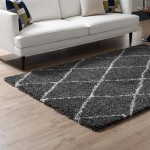 Toryn Diamond Lattice 5x8 Shag Area Rug