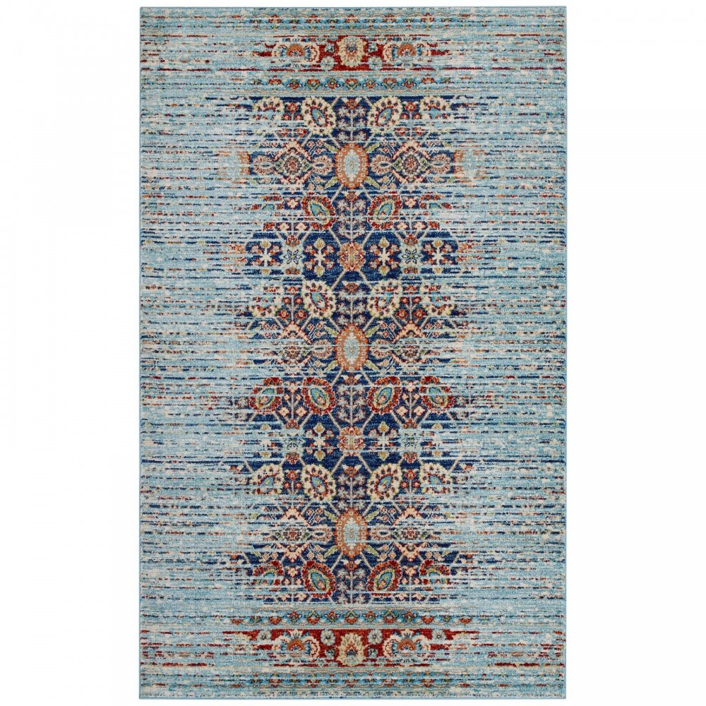 Naria Distressed Persian Medallion 8x10 Area Rug