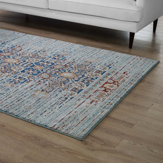 Naria Distressed Persian Medallion 8x10 Area Rug