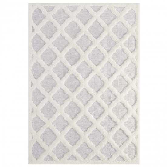 Whimsical Regale Abstract Moroccan Trellis 5x8 Shag Area Rug