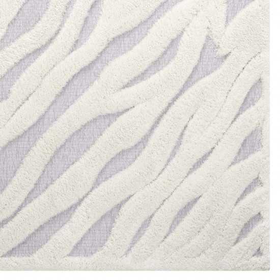 Whimsical Current Abstract Wavy Striped 5x8 Shag Area Rug