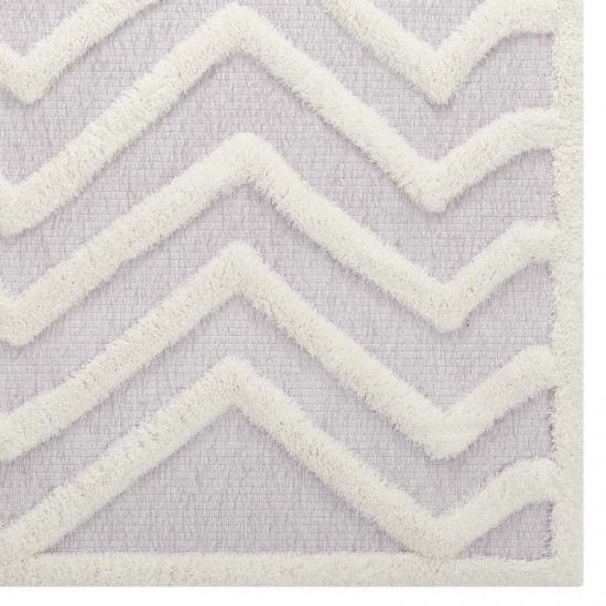 Whimsical Pathway Abstract Chevron 5x8 Shag Area Rug