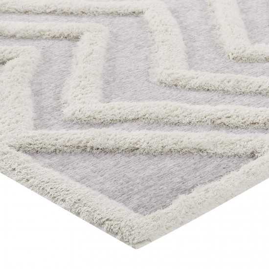 Whimsical Pathway Abstract Chevron 5x8 Shag Area Rug