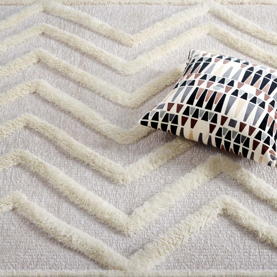 Whimsical Pathway Abstract Chevron 5x8 Shag Area Rug