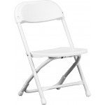 Kids White Plastic Folding Chair