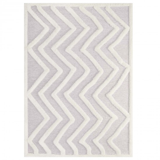 Whimsical Pathway Abstract Chevron 8x10 Shag Area Rug