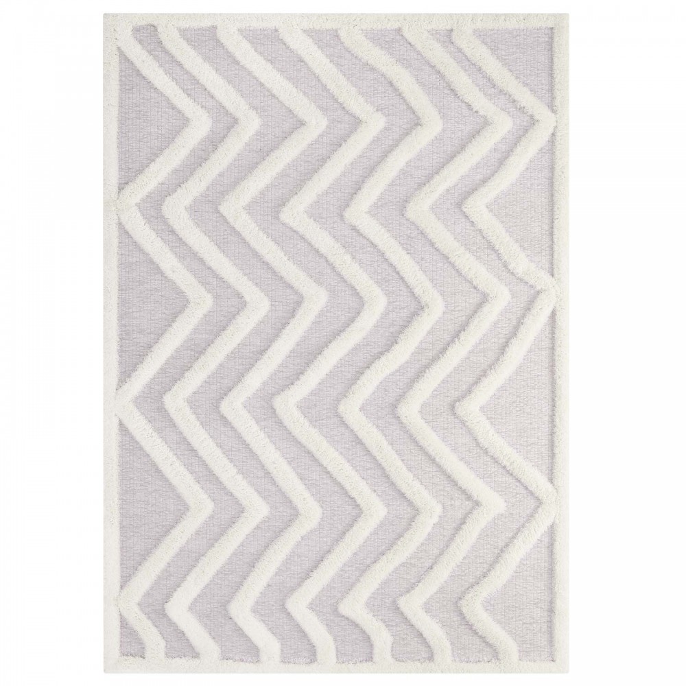 Whimsical Pathway Abstract Chevron 8x10 Shag Area Rug