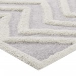 Whimsical Pathway Abstract Chevron 8x10 Shag Area Rug