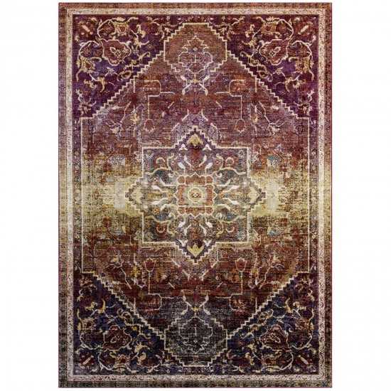 Success Kaede Transitional Distressed Vintage Floral Persian Medallion 4x6 Area Rug