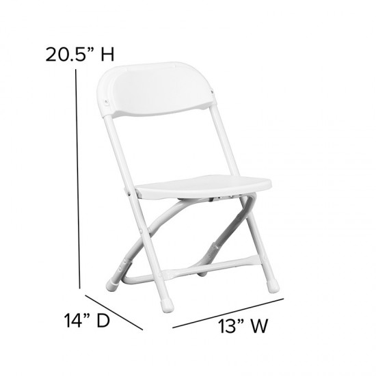 Kids White Plastic Folding Chair