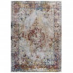 Success Merritt Transitional Distressed Floral Persian Medallion 5x8 Area Rug