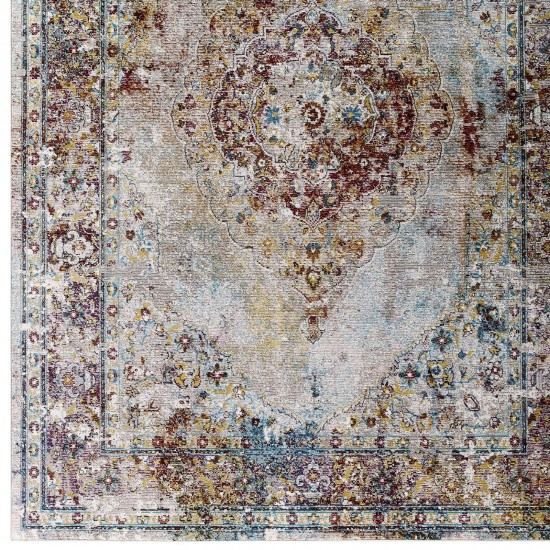 Success Merritt Transitional Distressed Floral Persian Medallion 5x8 Area Rug