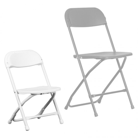 Kids White Plastic Folding Chair