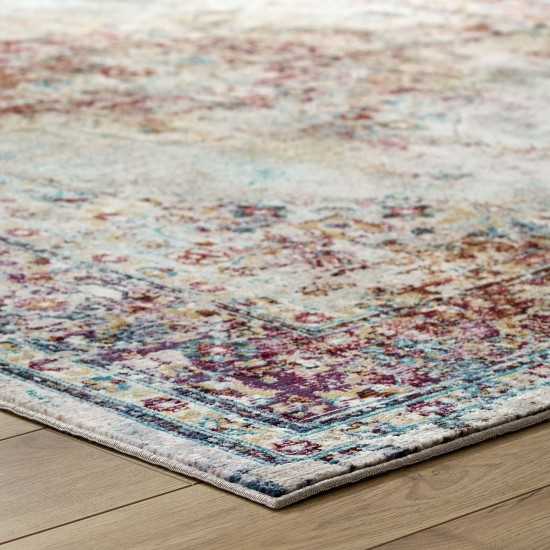 Success Merritt Transitional Distressed Floral Persian Medallion 8x10 Area Rug