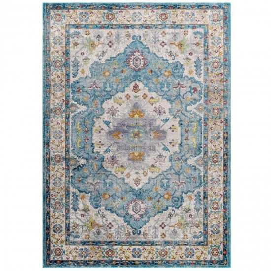 Success Anisah Distressed Floral Persian Medallion 4x6 Area Rug