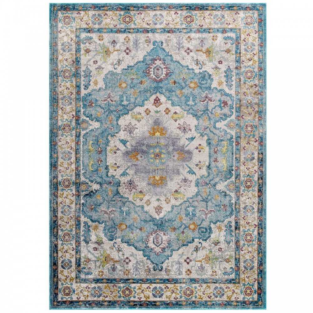 Success Anisah Distressed Floral Persian Medallion 4x6 Area Rug