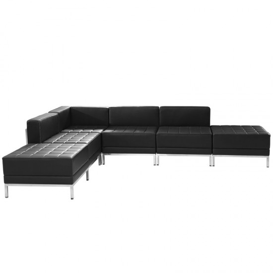 Black LeatherSoft Sectional Configuration, 6 Pieces