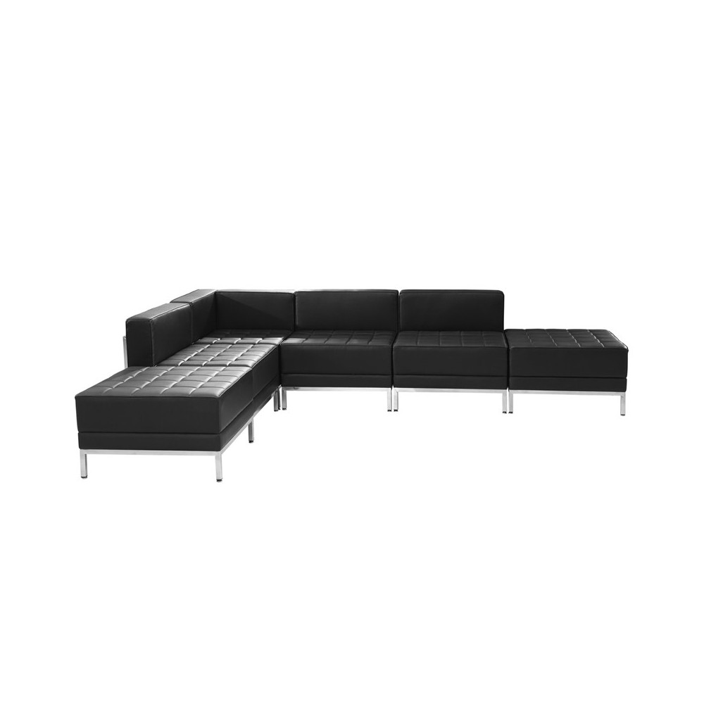 Black LeatherSoft Sectional Configuration, 6 Pieces