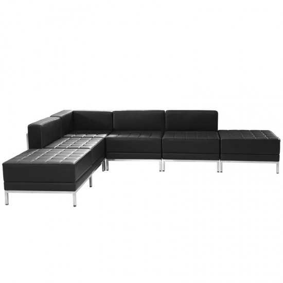 Black LeatherSoft Sectional Configuration, 6 Pieces