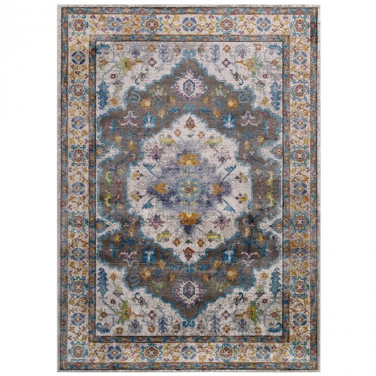 Success Anisah Distressed Floral Persian Medallion 8x10 Area Rug