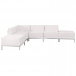 Melrose White LeatherSoft Sectional Configuration, 6 Pieces