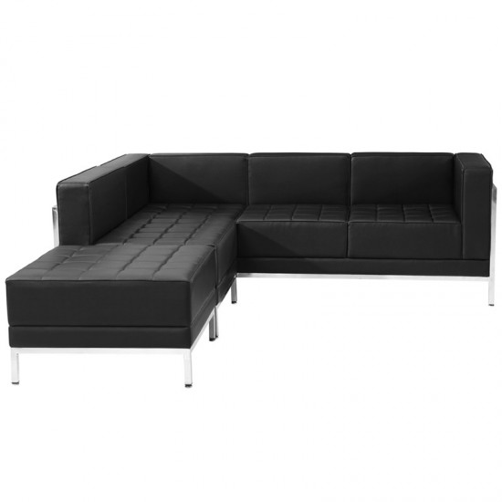 Black LeatherSoft Sectional Configuration, 3 Pieces