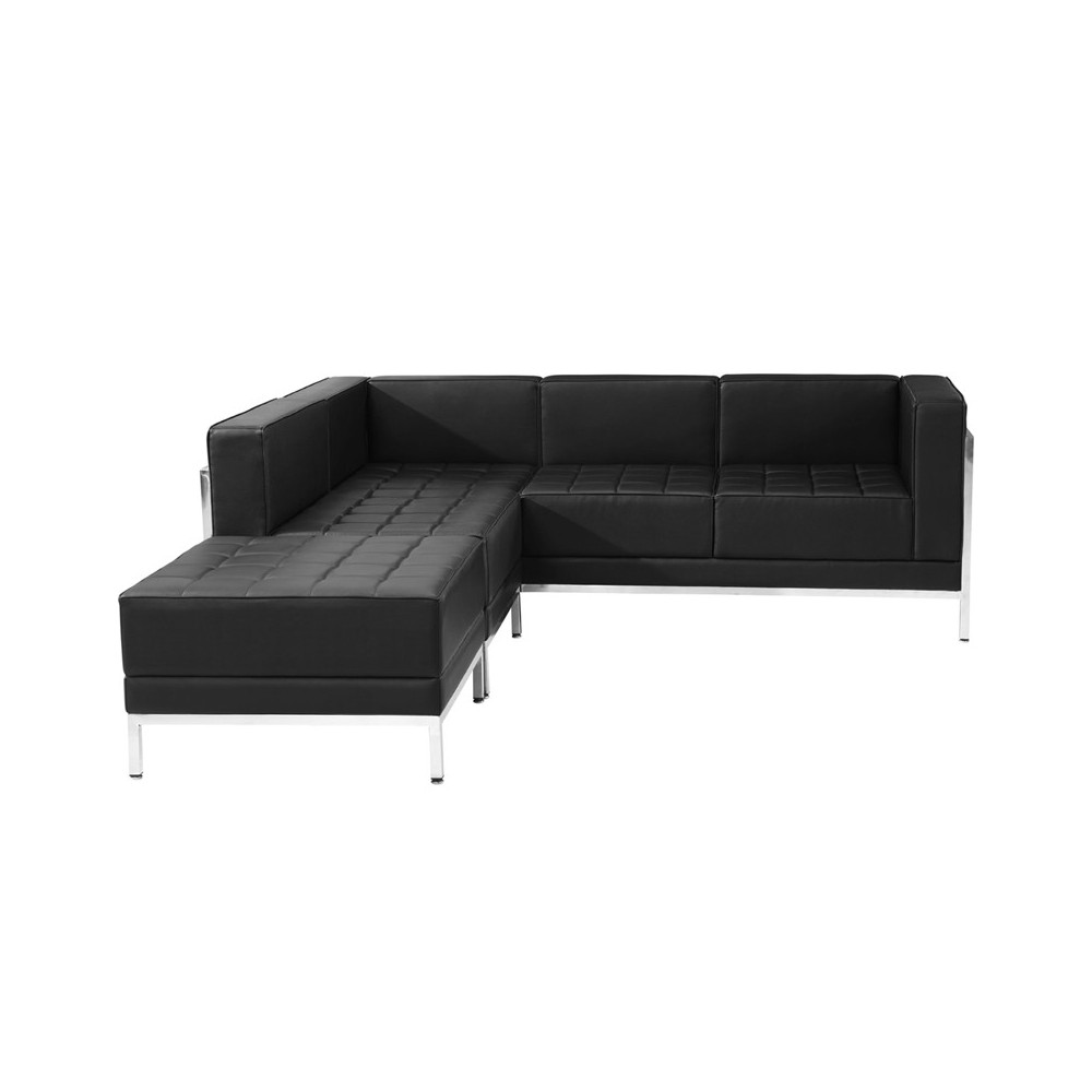 Black LeatherSoft Sectional Configuration, 3 Pieces