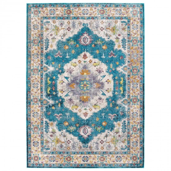 Success Anisah Distressed Floral Persian Medallion 8x10 Area Rug