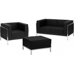 Black LeatherSoft Loveseat, Chair & Ottoman Set