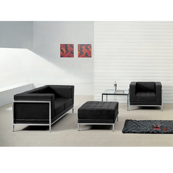 Black LeatherSoft Loveseat, Chair & Ottoman Set